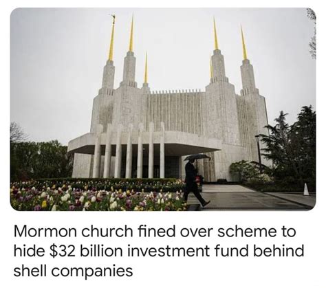 mormon leaks|Mormon church fined over scheme to hide $32 billion investment。